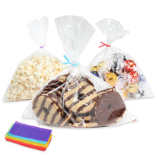 Load image into Gallery viewer, Medium Clear Treat Bags with Ties Cookie Bags 8x10 IN Bakery Bag 200pk
