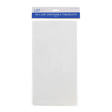 Load image into Gallery viewer, White Plastic Tablecloths - 54 x 108 IN Disposable Table Covers, 12pk
