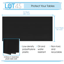Load image into Gallery viewer, Black Plastic Tablecloths - 54 x 108 IN Disposable Table Covers, 12pk

