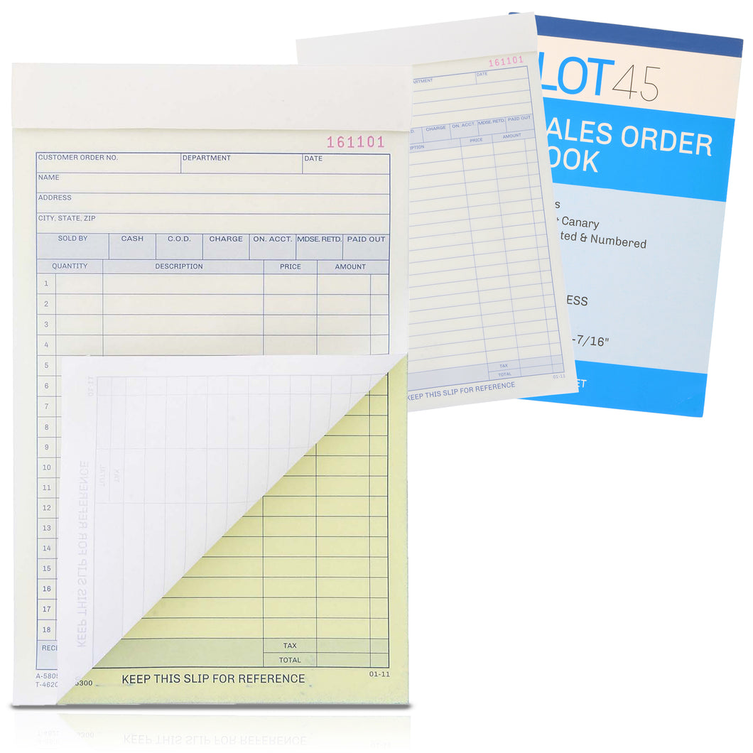 Invoice Books 2 Part Carbonless Sales Order Book 3pk, 8.4x5.6in Form