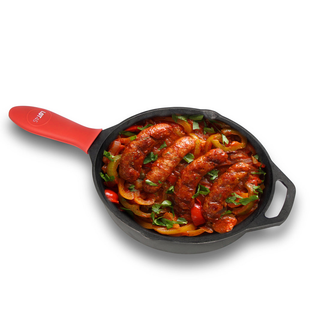 Cast Iron Skillet with Silicone Handle Cover 10in Cookware Frying Pan