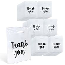 Load image into Gallery viewer, Plastic Retail Bags 100pk - 12x15in White Thank You Boutique Bags
