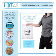 Load image into Gallery viewer, Plastic Retail Bags 100pk - 12x15in White Thank You Boutique Bags
