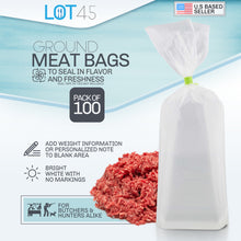 Load image into Gallery viewer, Ground Hamburger Bags 1lb - 100pk Clear Wild Game Meat Processing Bags
