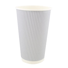 Load image into Gallery viewer, Paper Cups with Lids, 100 Pk - 16 oz Coffee Cups Rippled Sleeve, Grey
