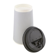 Load image into Gallery viewer, Paper Cups with Lids, 100 Pk - 16 oz Coffee Cups Rippled Sleeve, Grey

