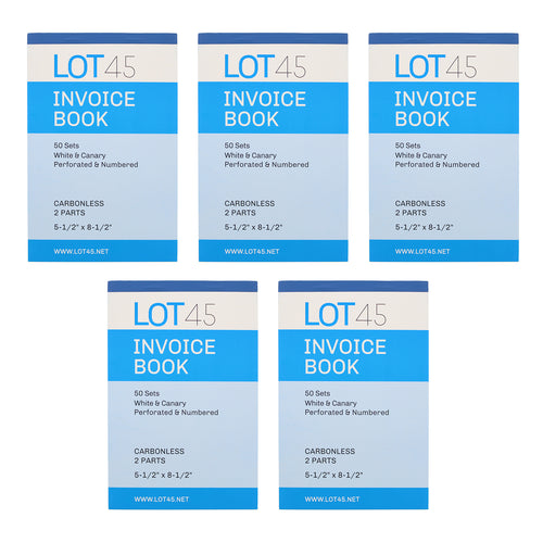 Invoice Books 2 Part Carbonless Sales Order Book 5pk, 8.5x5.5in Form