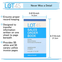 Load image into Gallery viewer, Invoice Books 2 Part Carbonless Sales Order Book 10pk, 7.2x4.2in Form
