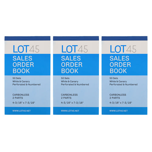 Invoice Books 2 Part Carbonless Sales Order Book 3pk, 7.2x4.2in Form