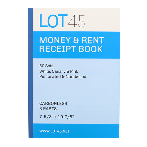 Money Rent Receipt Book 12 Piece Set 7.6x11in, 3 Part Carbonless Books