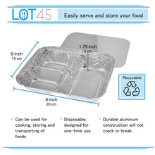 Load image into Gallery viewer, Aluminum Catering Pan 3 Sections 10pk - Disposable Aluminum Foil Trays
