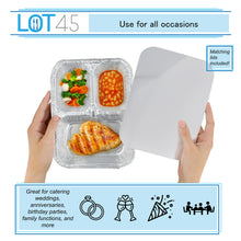 Load image into Gallery viewer, Aluminum Catering Pan 3 Sections 25pk - Disposable Aluminum Foil Trays
