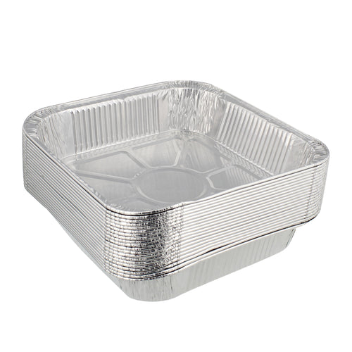 Aluminum Catering Pan 8 x 8in 20pk - Disposable Foil Pans for Catering