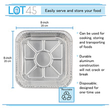 Load image into Gallery viewer, Aluminum Catering Pan 8 x 8in 30pk - Disposable Foil Pans for Catering
