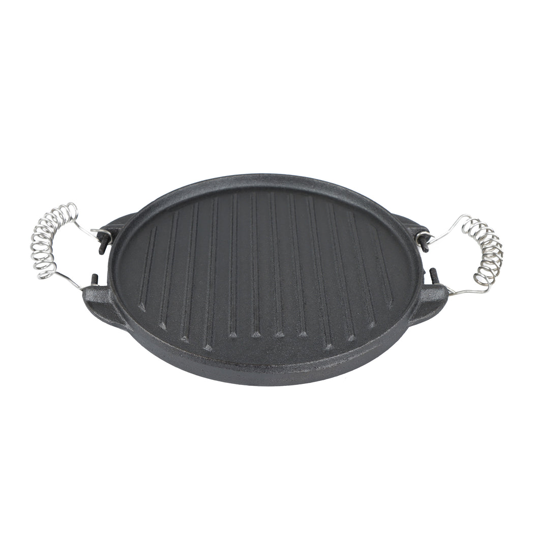 Cast Iron Grill Pan 10in 2-Sided Cast Iron Grill Pans for Stove Tops