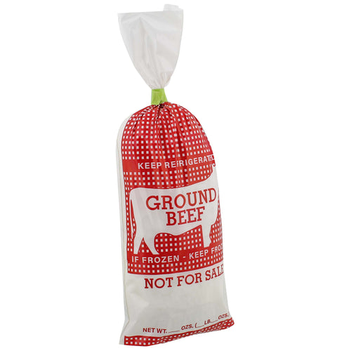 Ground Hamburger Bags 1lb Red Cow Ground Beef Processing Bags, 1000pk
