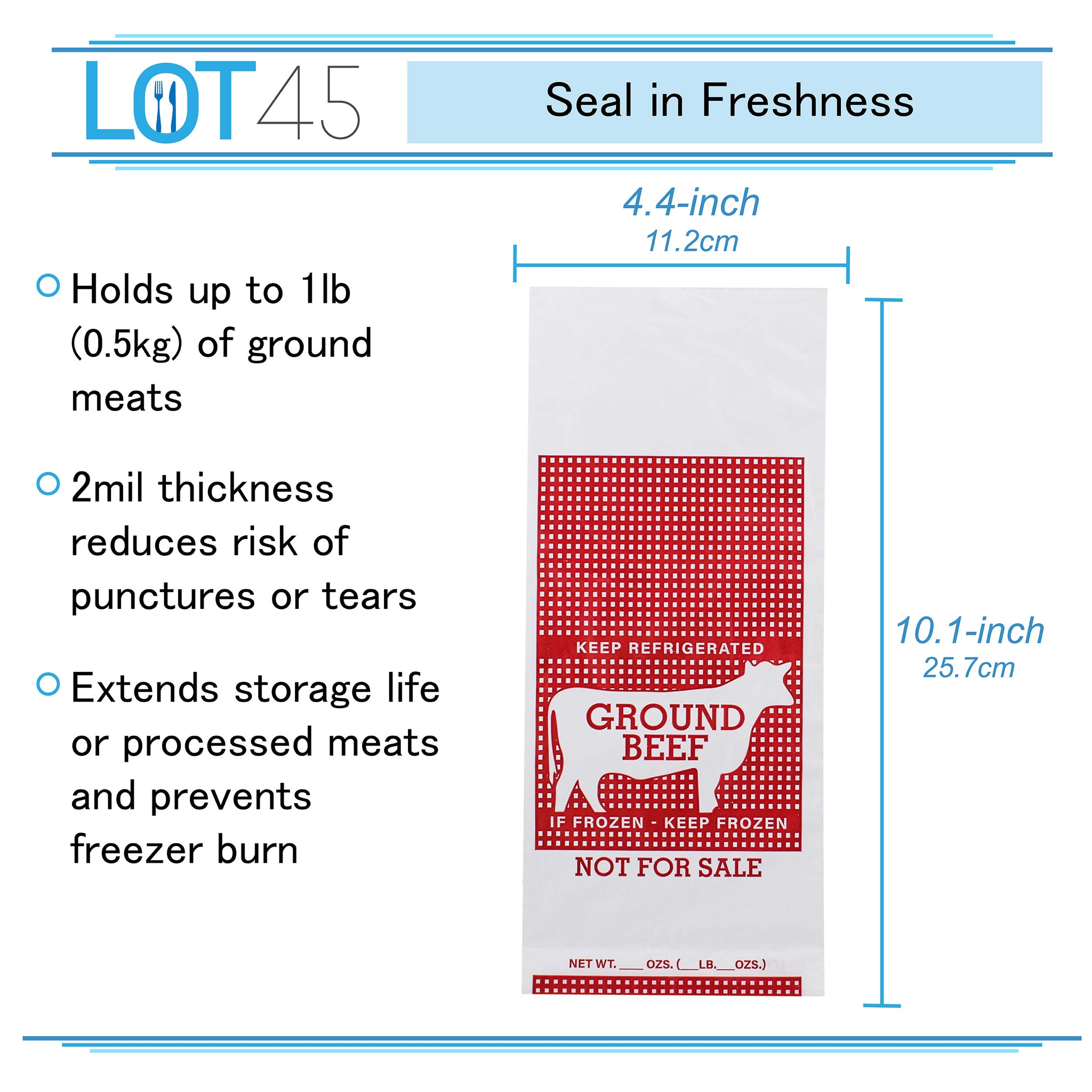 Weston 1 lb. Ground Meat Freezer Bags (100 ct) 07-1001