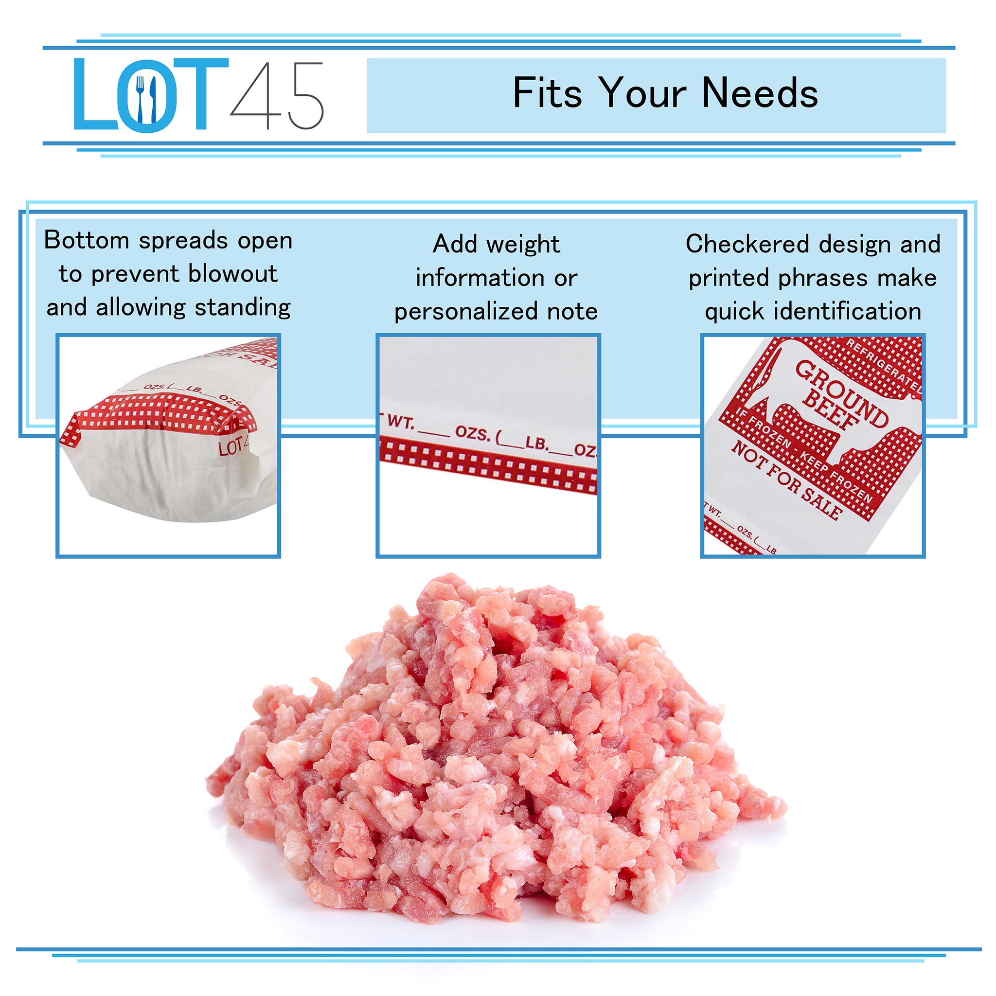 1lb Ground Beef Meat Bags